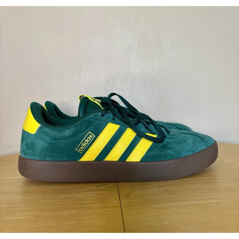 Adidas Men's VL Court 3.0 Sportswear Sneakers Size 10 US Green And Yellow